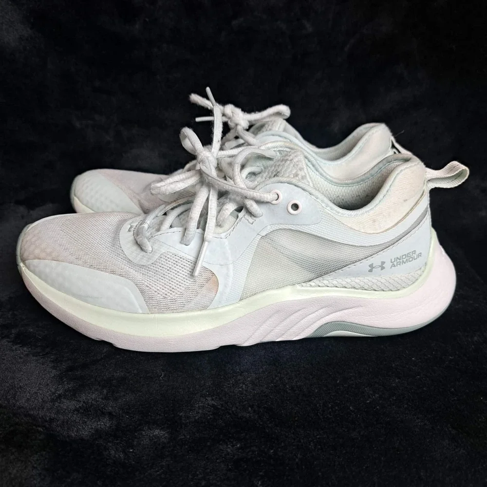 Under Armour HOVR Women's Size 8 Blue White Running Shoes Sneakers.